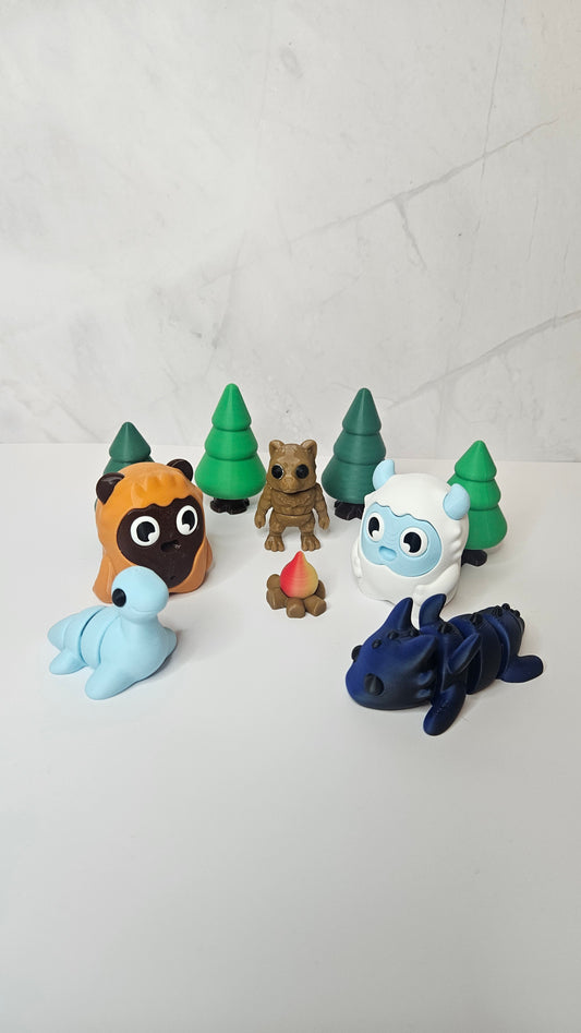 Fantasy Yeti & Sasquatch - Articulated Flexi Animal Playset