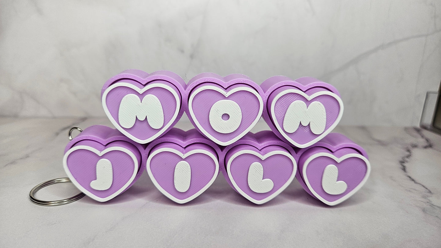 Custom Name Heart Clicker Keychain