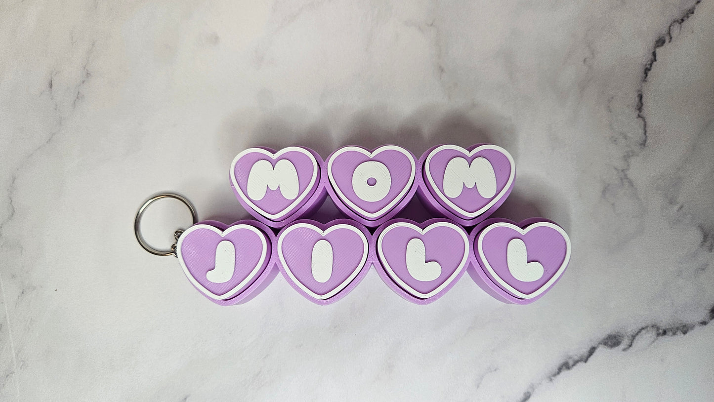 Custom Name Heart Clicker Keychain